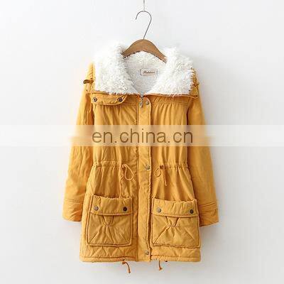 Wholesale Custom Brand Women's Winter Outerwear Cotton-padded Medium-long Jacket Camperas Ladies Women Thick Winter Coat photo-2