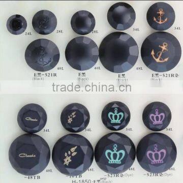 Factory price laser logo finish women coats resin buttons