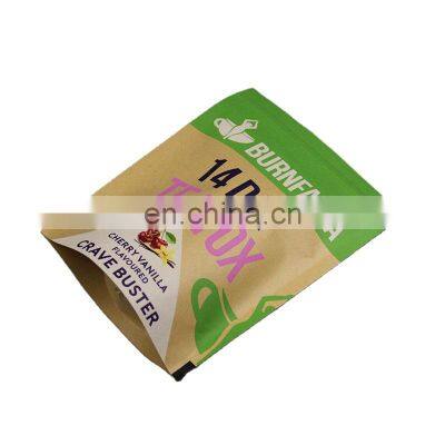 Customized Printing Standing Up Pouches Food Packaging Zipper Bags With Window Brown Paper Bag Kraft photo-4