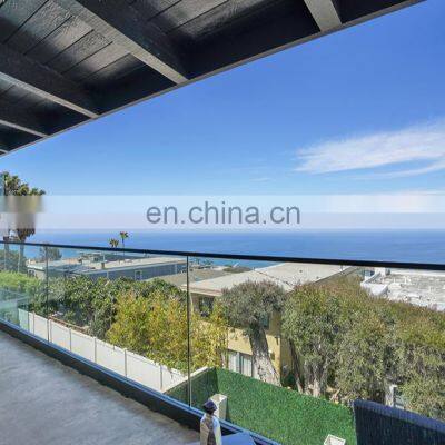 Glass Balcony Railing Pool Fencing Stair railing with Aluminum base shoe