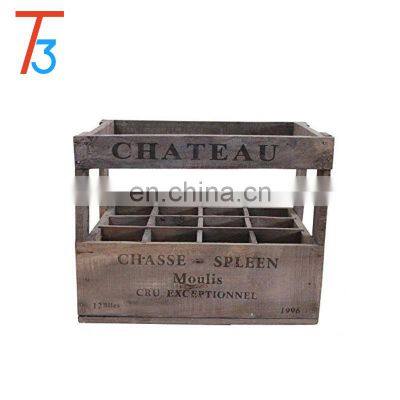 Custom Stackable Multipurpose Storage Natural Handmade Wooden Wine Crate photo-3