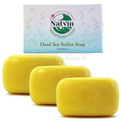 Free Sample Custom 100g Organic Salicylic Acid Sulfur Exfoliating Soap Custom Sulfur Soap Anti Itching Bath Medicated Body Wash