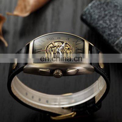 SHENHUA 9868 Simple Sports Automatic Mechanical Watch Leather Strap Analog Display Luxury Watches Men photo-4