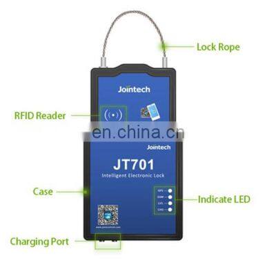 2G 3G 4G BLE Lora JT701 RFID unlock GPS container intelligent lock tracker