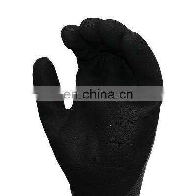 Double Dipped Sandy Nitrile Finish Gloves Nitrile Coated Safety Work Gloves Waterproof photo-5