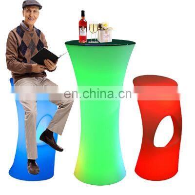 LED Garden Furniture glow illuminated event night club led light bar stool furniture high cocktail table chair set
