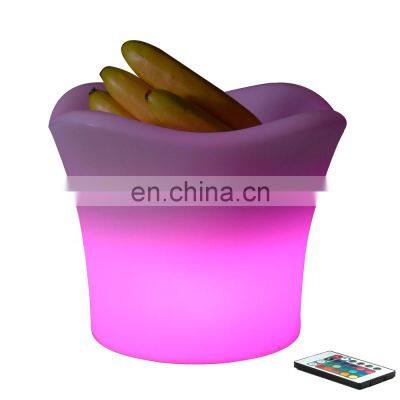 nightclub bars restaurant Ice bucket with led light cooler box plastic led illuminated ice bucket champagne bucket