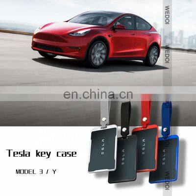 Car Key Case for Tesla Model Y Card Key Pouch for Model 3 Aluminum Car Key Holder Cover for Tesla Accessories photo-2