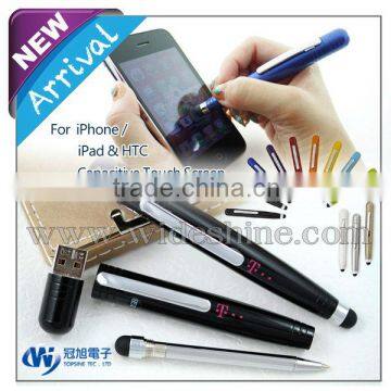 Christmas gift item ! 3 in 1 writing instruments , mini capacitive stylus ball pen