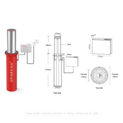 UPARK Car Parking Spaces Private Area 304 Stainless Steel Automatic Bollards With Mini Box