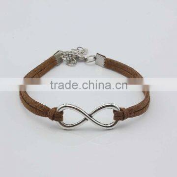 Wholesale Custom Design Cheap Fashion Letter Cheap Infinity Leather Bracelet