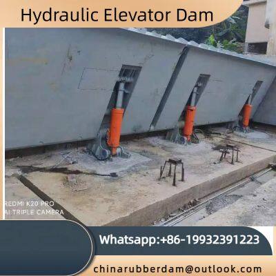 Hydraulic dam, hydraulic flap gate, landscape steel dam