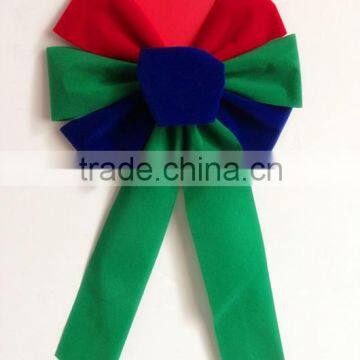 8.5" Width Bow and 2.5" Ribbon Width With Gold Line Edges Velvet Butterfly Ribbon Bow photo-6