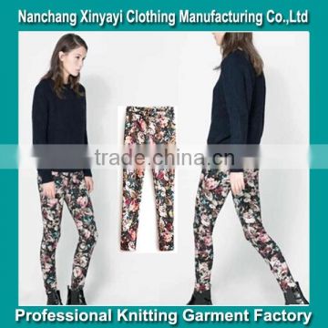 OEM New Floral WoMen Casual Pants Trousers made in China