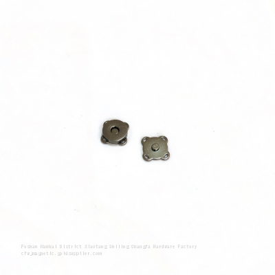 14MM black nickel flower-shaped hand-sewn magnetic button