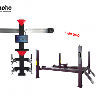 China 3D Wheel Alignment and Four Post Car Lift Machine Combo for Sale