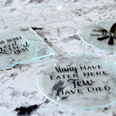 Personalised Tea or Coffee Glass Coaster Tempered Glass Coffee Mats & Pads photo-5
