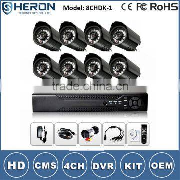 Cctv camera and dvr 700tvl security camera system 8ch annel bullet waterproof camera