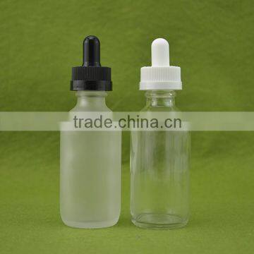 60ml clear frosted Boston Round Glass Bottle 2 oz w/ Dropper caps glass bottles for e-liquid                        
                                                Quality Choice