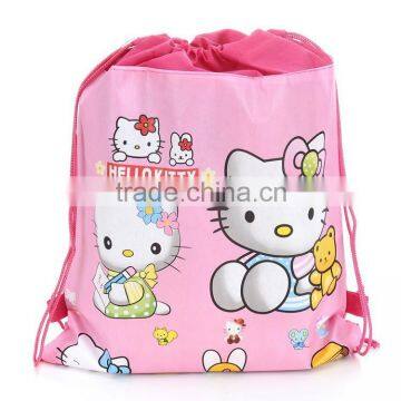 Environmental Cartoon Non-woven Bags Drawstring Backpack photo-3