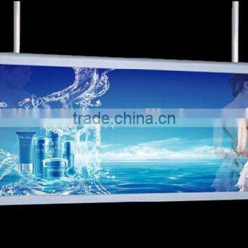 New design super slim double sides acrylic LED advertising light box, slim led sign for haning application