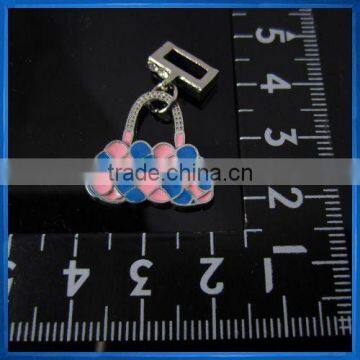 Enamel bag shape charms,charms in the shape of Purse