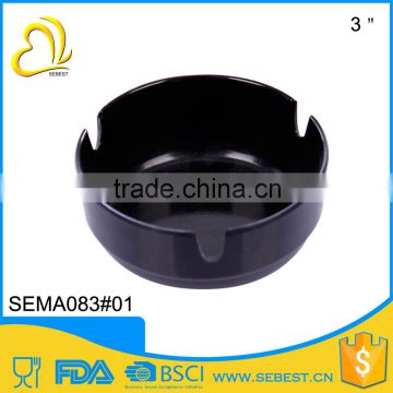 Hot wholesale portable custom size black melamine plastic ashtrays