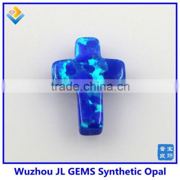 Synthetic Bule Pacific Cross Opal Gemstone Factory Price Cross Opal Pendants