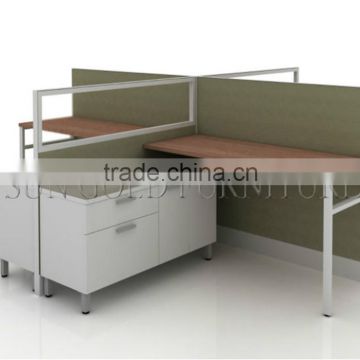 four people modern melamine board glass partition office workstations modular( SZ-WS136)