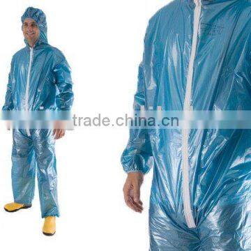 Disposable PE-Coated Waterproof Coverall with Hood