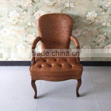 Comfortable chairs for the elderly antique leather oval back wood chair