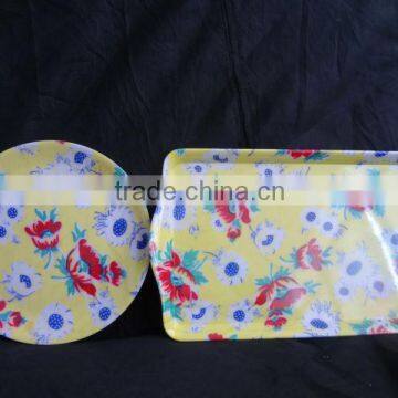 Melamine tray and plate sets 2pcs