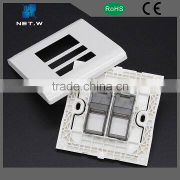 Keystone Jack Faceplate for Rj45 Rj11 Supplier Dual Ports White Color photo-4