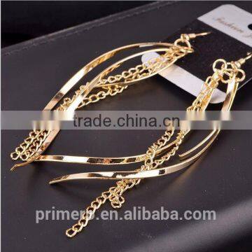 Simple Long Chain Tassel Dangle Earrings Fashion Gold Plated Designs For Women photo-3
