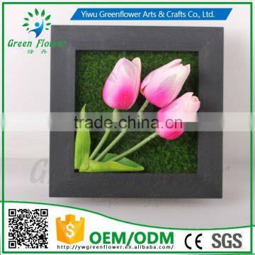 Greenflower 2016 Wholesale 3D Wall Frame Tulips artificial flowers arts and crafts making wedding Home decorations