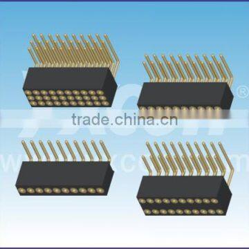 Dongguan electronic factory 1.27mm pitch right angle tin plated Round female header connector