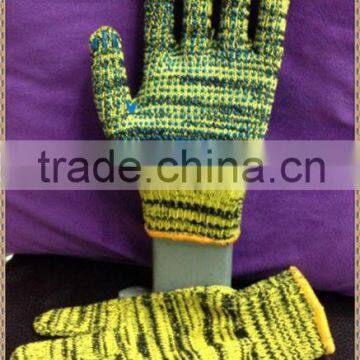 Yellow Cotton Work Glove with PVC dotted