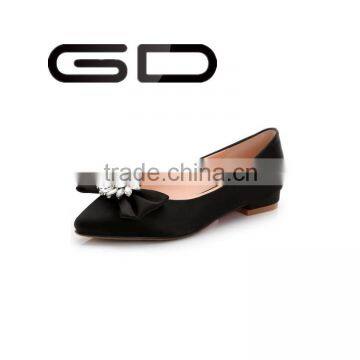 GD sweet style butterfly knot girls flat shoes pointed toe flowers shoes