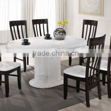 Stainless Marble Dining Table Solid Wooden Chair