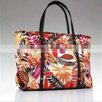 1184- beautiful painting fabric woman flower pattern handbag woman 2014