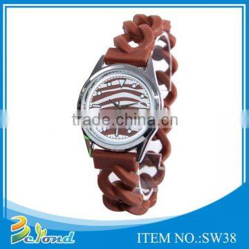 Custom made ordinary waterproof slim silicone sport watch