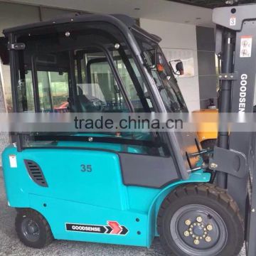 3.5 ton goodsense electric forklift trucks for sale with cabin