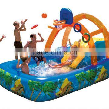 HIGH quality Inflatable Pool with Slide and Basketball Bouncer Kids Water Park Home Backyard Swimming Pool