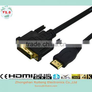 Low price HDMI to 24+1DVI cable with Ethernet support 3D