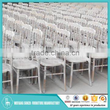 lime wash wood napoleon chair for wedding banquet hotel use