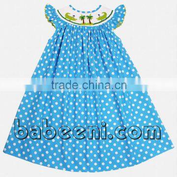 Alligator smocked bishop dress for Spring-Summer