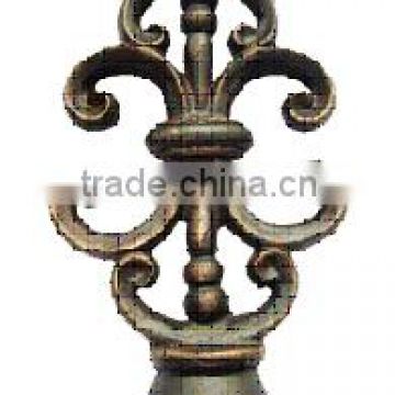 Ancient Gold Scroll Wrough Iron Curtain Rods Finials For 1.25" (31.7mm) Curtain Rods