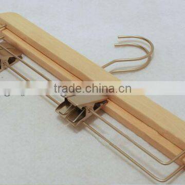 Garment Display Wood Pant Hanger with Clips