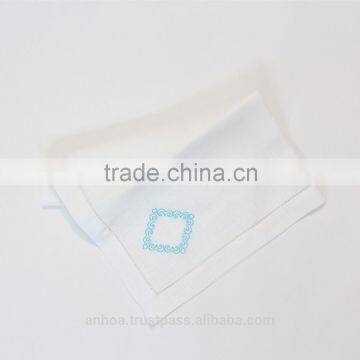 Square Border Embroidered Linen Napkin