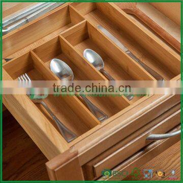 Pure bamboo divided drawer organizer